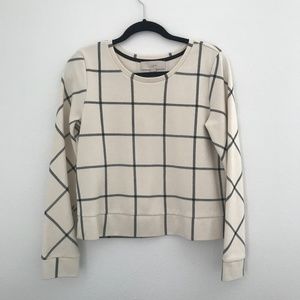 LOFT Windowpane Black & Cream Sweater